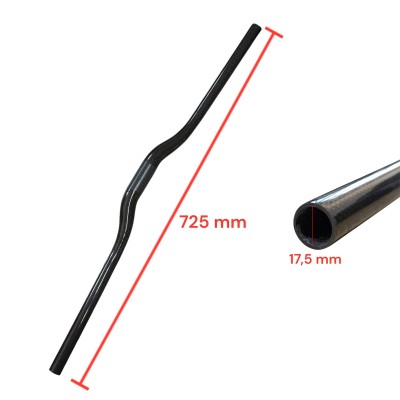 Manillar de Bici MTB Fibra de Carbono Color Rojo