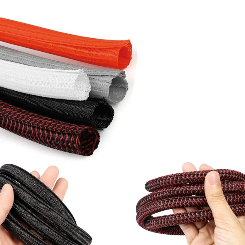 Cubre Cable CJ Racing Negro y Rojo 1 Metro