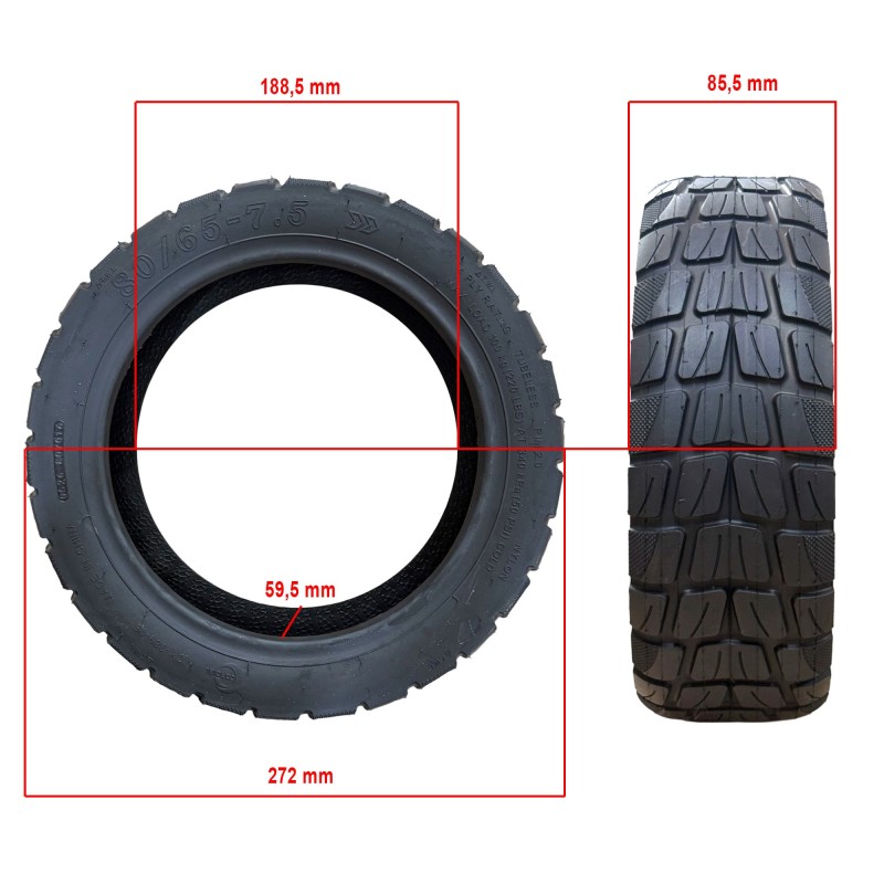 Rueda cubierta 80/65-7,5 Tubeless Offroad - Navee XT5