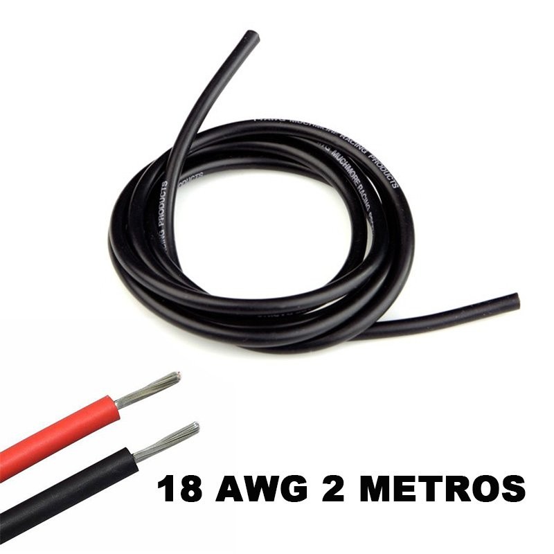 Cable eléctrico Silicona Flexible 18 AWG (Negro)