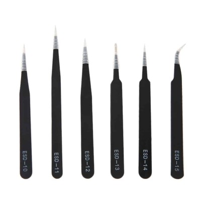Set de pinzas antiestáticas (6 piezas)