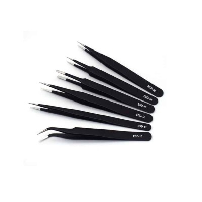 Set de pinzas antiestáticas (6 piezas)