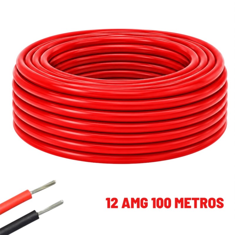 Cable eléctrico Silicona Flexible 12 AWG (Rojo) 100 Metros