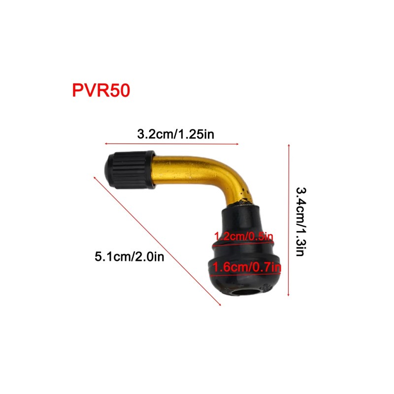 Válvula Tubeless Torcida 90º PVR 50