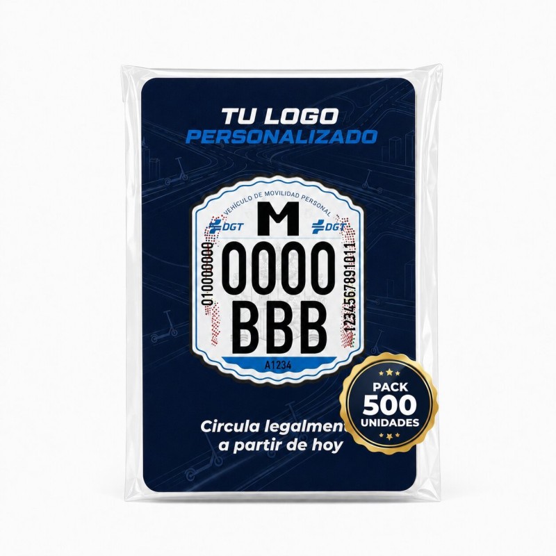 Matrículas DGT personalizadas con logotipo - Lote 500 unidades