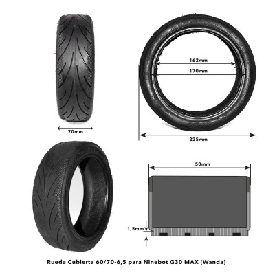 Rueda Cubierta 60/70-6,5 para Ninebot G30 MAX [Innova]