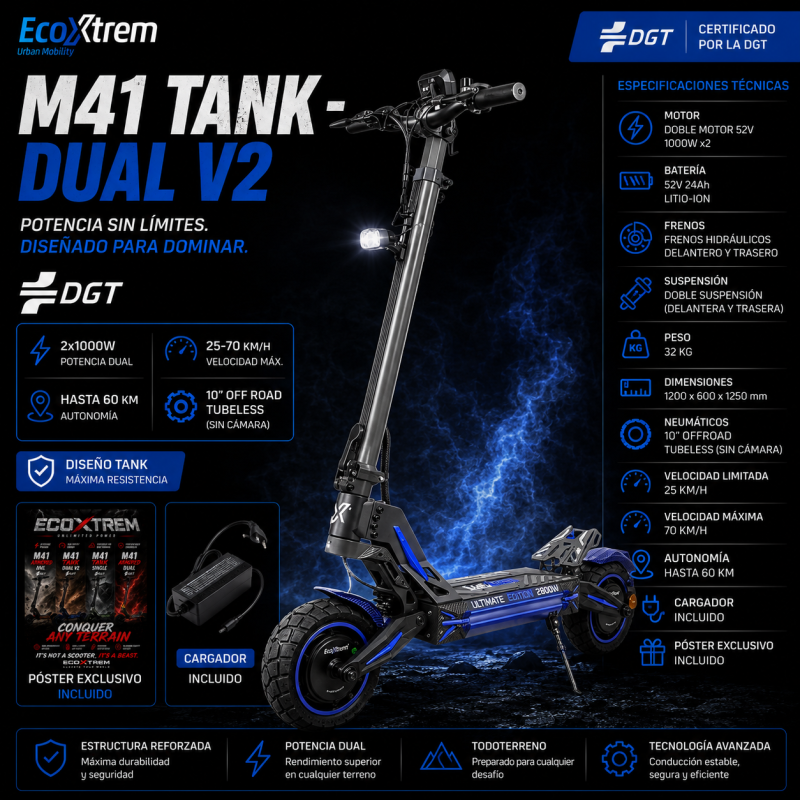 Ecoxtrem M41 Tank Dual V2 - Blue Edition
