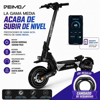 Patinete Eléctrico Ecoxtrem Deimos DGT - Negro