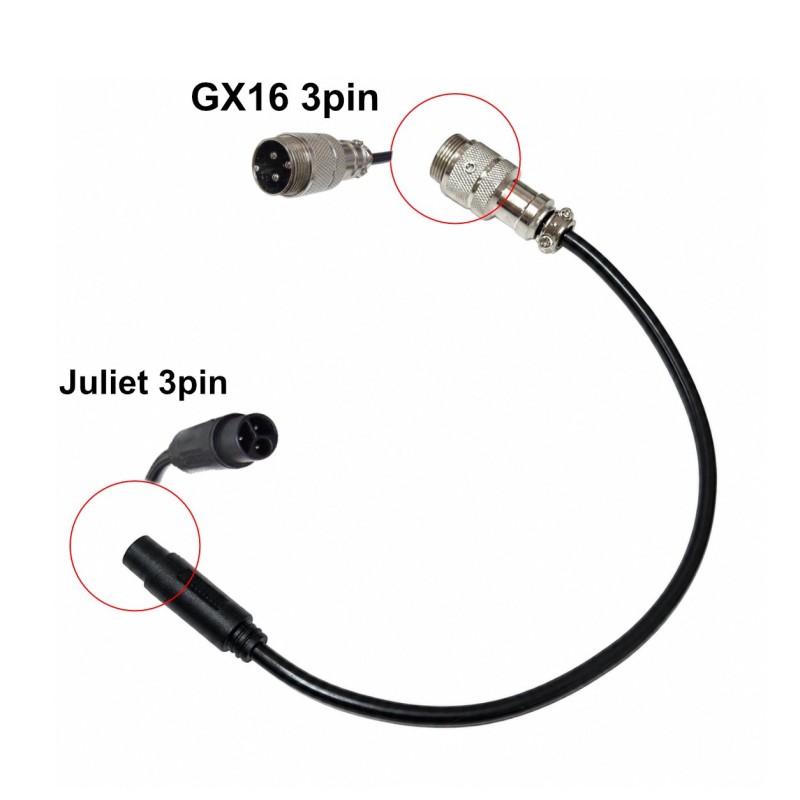 Cable convertidor GX16 a Juliet de 3 pines
