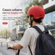 Casco Urbano Regulable Con Luz Trasero Talla L Color Cherry