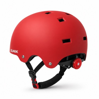 Casco Urbano Regulable Con Luz Trasero Talla L Color Cherry