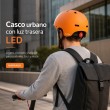 Casco Urbana Regulable Con Luz Trasero Talla L Color Orange