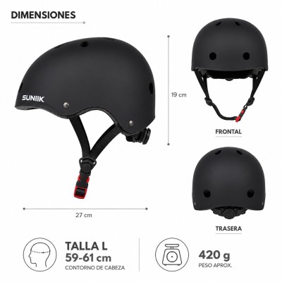 Casco Urbano Regulable Talla L Color Negro