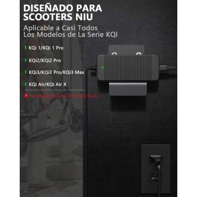 Cargador 53.5V-2A Compatible con NIU KQi3/KQi3 Pro/KQi3 Max/KQi2/KQi2 Pro/KQi 1/KQi 1 Pro/KQi Air/KQi Air X
