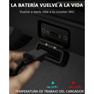 Cargador 53.5V-2A Compatible con NIU KQi3/KQi3 Pro/KQi3 Max/KQi2/KQi2 Pro/KQi 1/KQi 1 Pro/KQi Air/KQi Air X