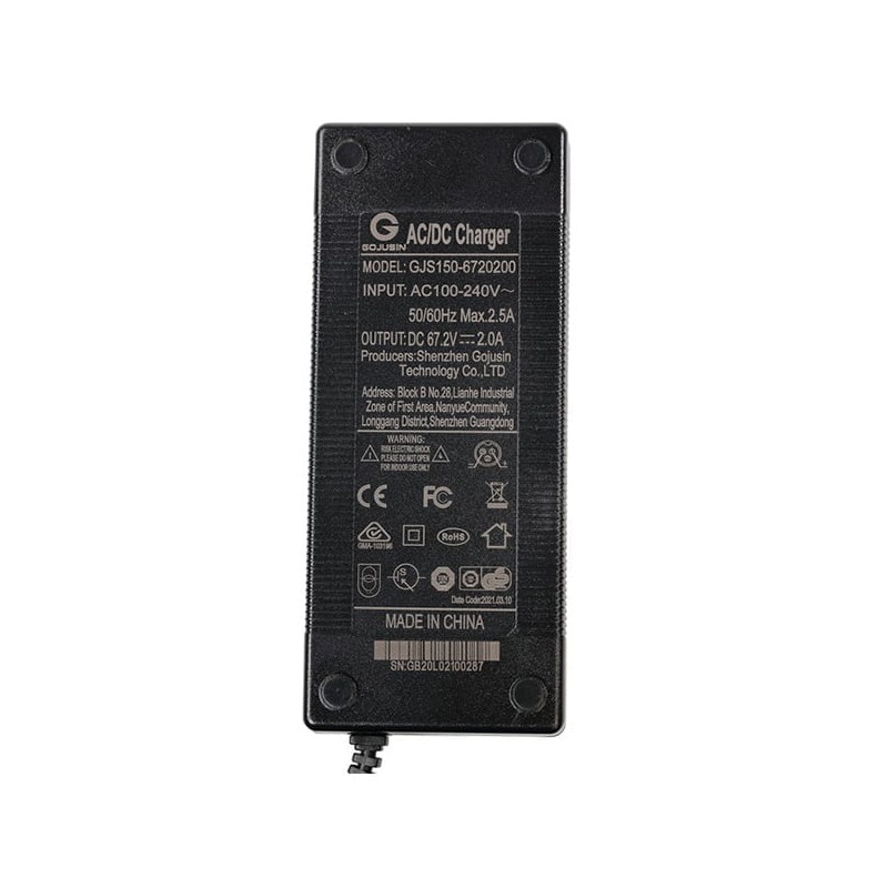 Cargador 60V (Salida 67,2V) 2A 3Pin GX16 [Gojusin]