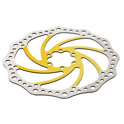 Disco de freno 140mm amarillo (Smartgyro / Kugoo y similares) - Dentado (6H -44MM)