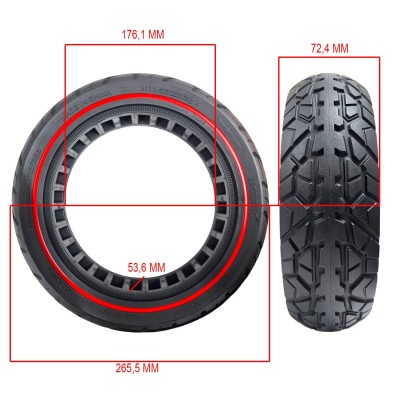 Rueda maciza 70/60-7,5 Roja compatible con ZT3 [Nedong]