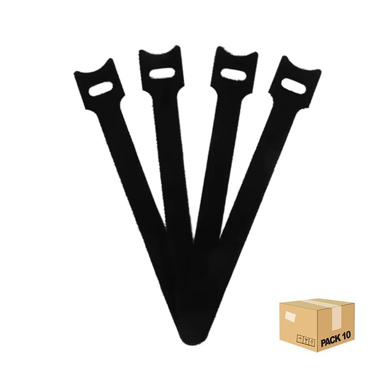 Bridas del velcro reutilizable 12x150mm - pa color: negro