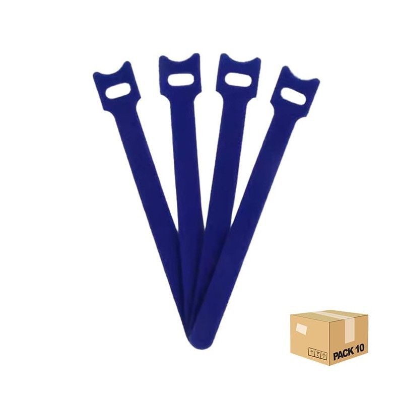 Bridas del velcro reutilizable 12x150mm - pa color: azul