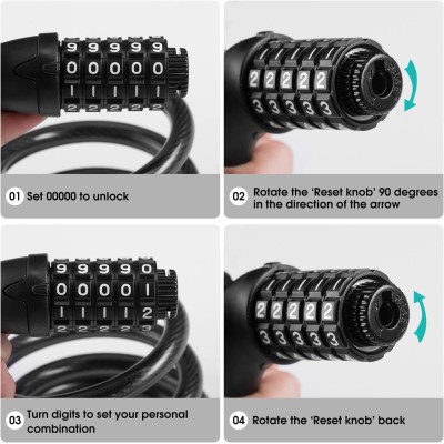 Candado de Cable Antirrobo Para Bici y Patinete