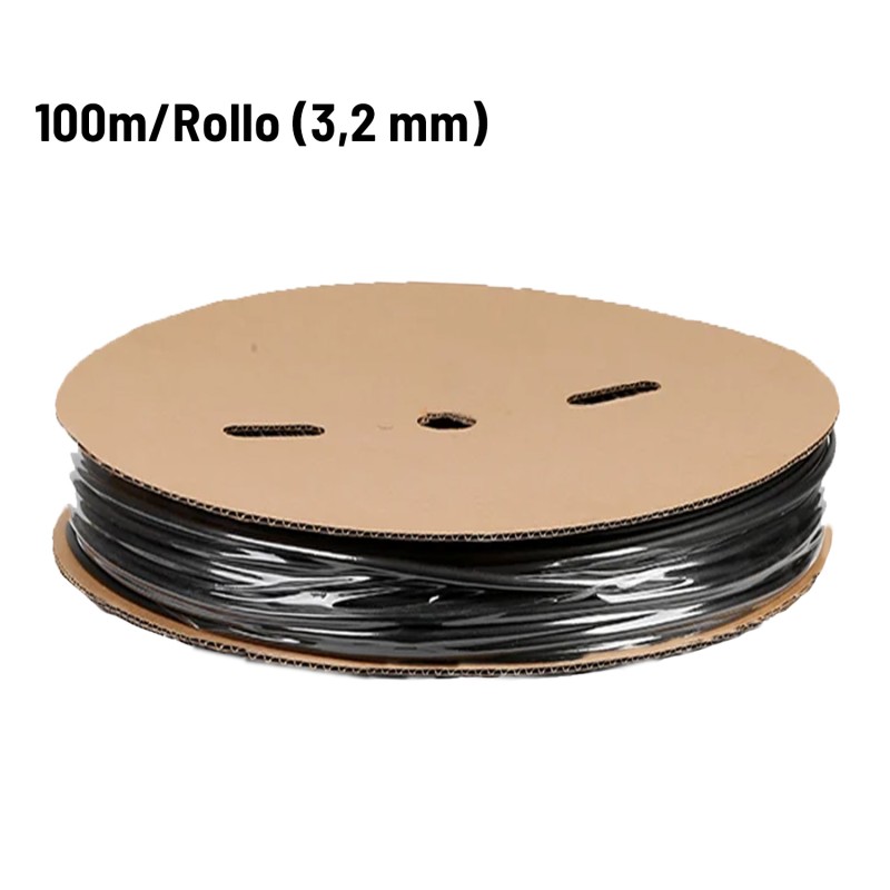 Tubo termorretráctil con adhesivo interno (doble pared) 100 metros - 1 ROLLO 3:1 (3.2 milímetros)
