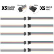 Conector SM 6 pines con cable 22 AWG - 5M/5H (pack 10 unidades)