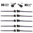 Conector SM 5 pines con cable 22 AWG - 5M/5H (pack 10 unidades)