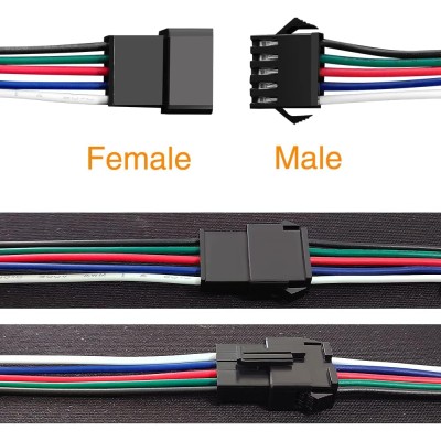 Conector SM 5 pines con cable 22 AWG - 5M/5H (pack 10 unidades)