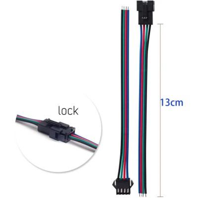 Conector SM 4 pines con cable 22 AWG - 5M/5H (pack 10 unidades)