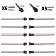 Conector SM 3 pines con cable 22 AWG - 5M/5H (pack 10 unidades)