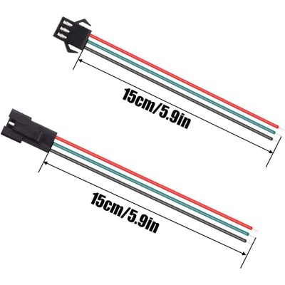 Conector SM 3 pines con cable 22 AWG - 5M/5H (pack 10 unidades)