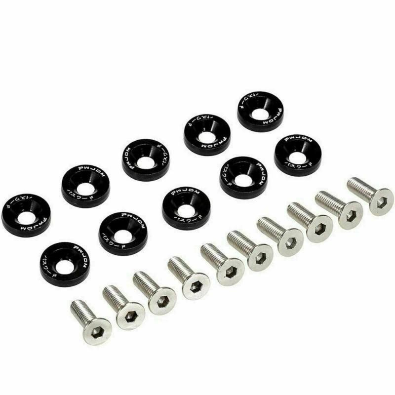 Arandela de tornillo de aluminio negro (Paquete de 10 unidades)