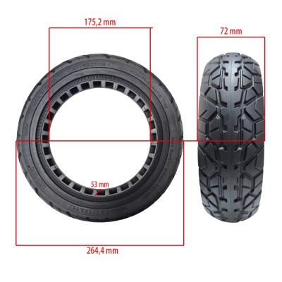 Rueda maciza 70/60-7,5 compatible con ZT3 [Nedong]
