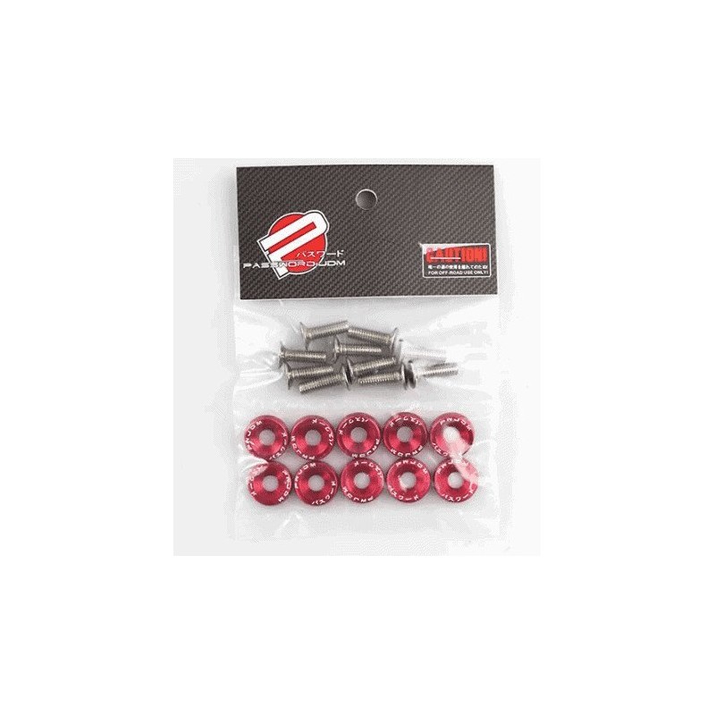 Arandela de tornillo de aluminio rojo (Paquete de 10 unidades)