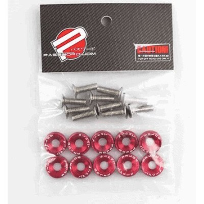 Arandela de tornillo de aluminio rojo (Paquete de 10 unidades)