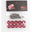 Arandela de tornillo de aluminio rojo (Paquete de 10 unidades)