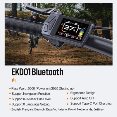 Kit conversión de bicicleta eléctrica motor trasero 500W 48V - 26 pulgadas (Display: EKD01) [Bafang]
