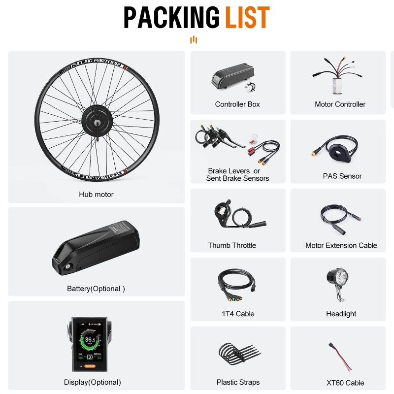 Kit conversión de bicicleta eléctrica con motor trasero 750W 48V - 26 pulgadas (Display: EKD01) [Bafang]