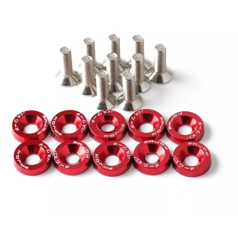 Arandela JDM con tornillos - pa color: roja
