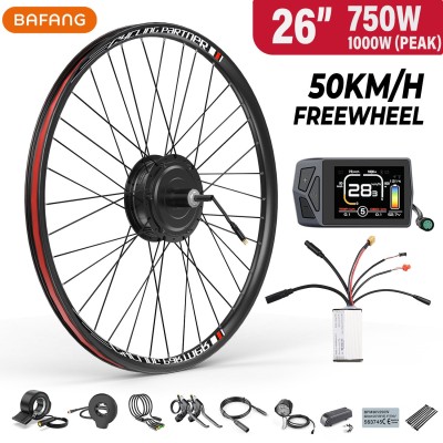 Kit conversión de bicicleta eléctrica con motor trasero 750W 48V - 26 pulgadas (Display: EKD01) [Bafang]