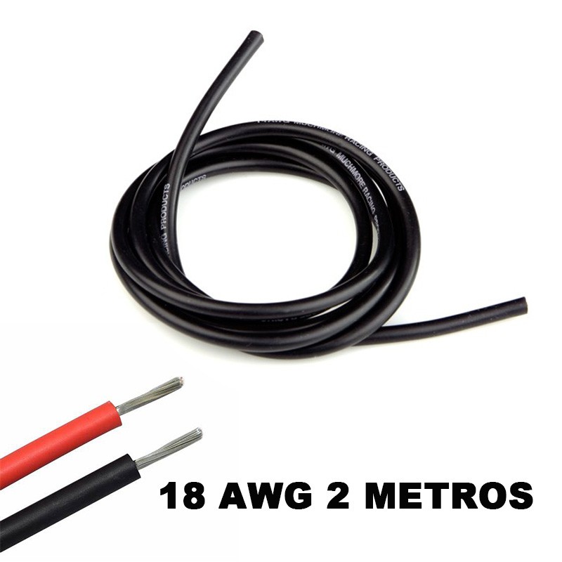 Cable eléctrico Silicona Flexible 18 AWG (Negro)