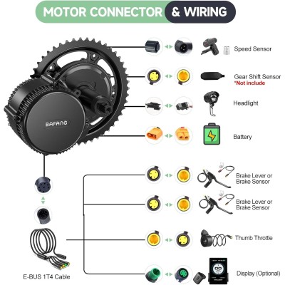 Kit conversión de bicicleta eléctrica de accionamiento medio 750W 48V - 100MM (Display: EKD01) [Bafang]