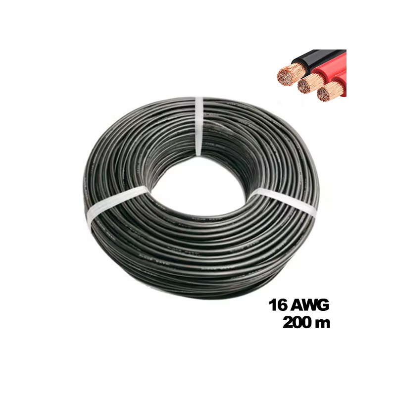Cable 16AWG 200M Negro