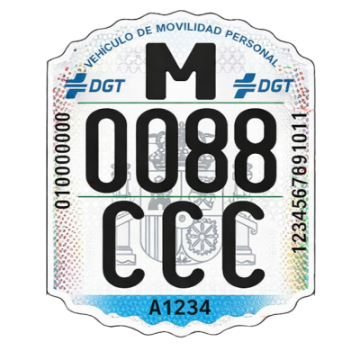 Matrícula individual para patinete eléctrico VMP