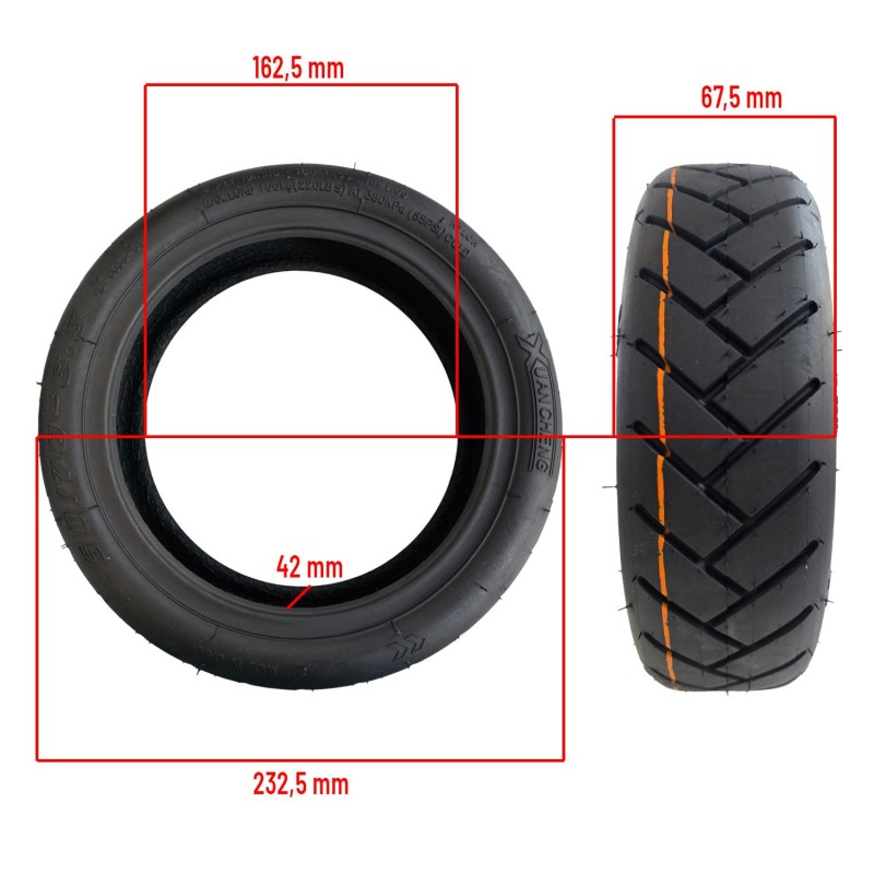 Rueda cubierta 60/70-6,5 Tubeless Cityroad para Xiaomi 5/mi4 (2gen) [Xuancheng]