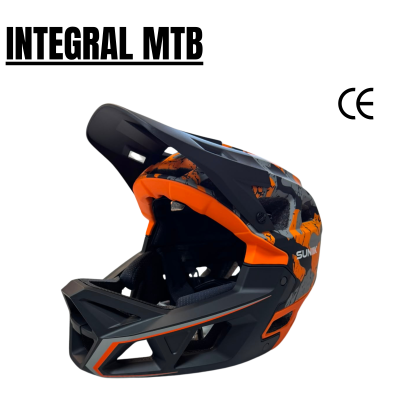 Casco Integral estilo MTB - Naranja/Gris [Talla L]