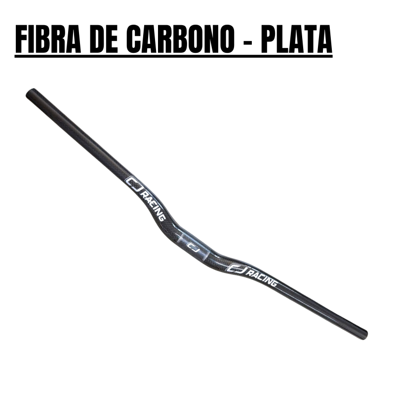 Manillar estilo MTB fibra de carbono - Plata