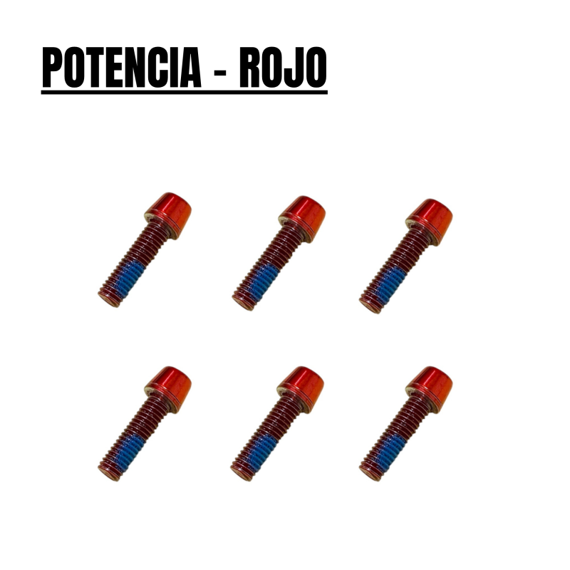 Tornilleria para potencia de manillar - rojo [Pack 6]