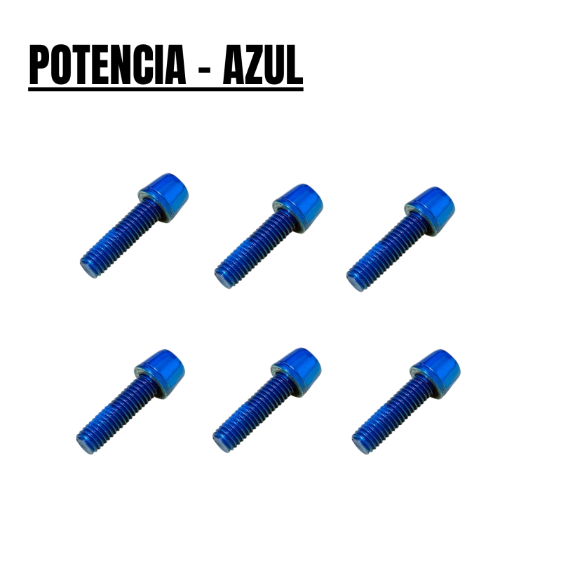 Tornilleria para potencia de manillar - azul [Pack 6]